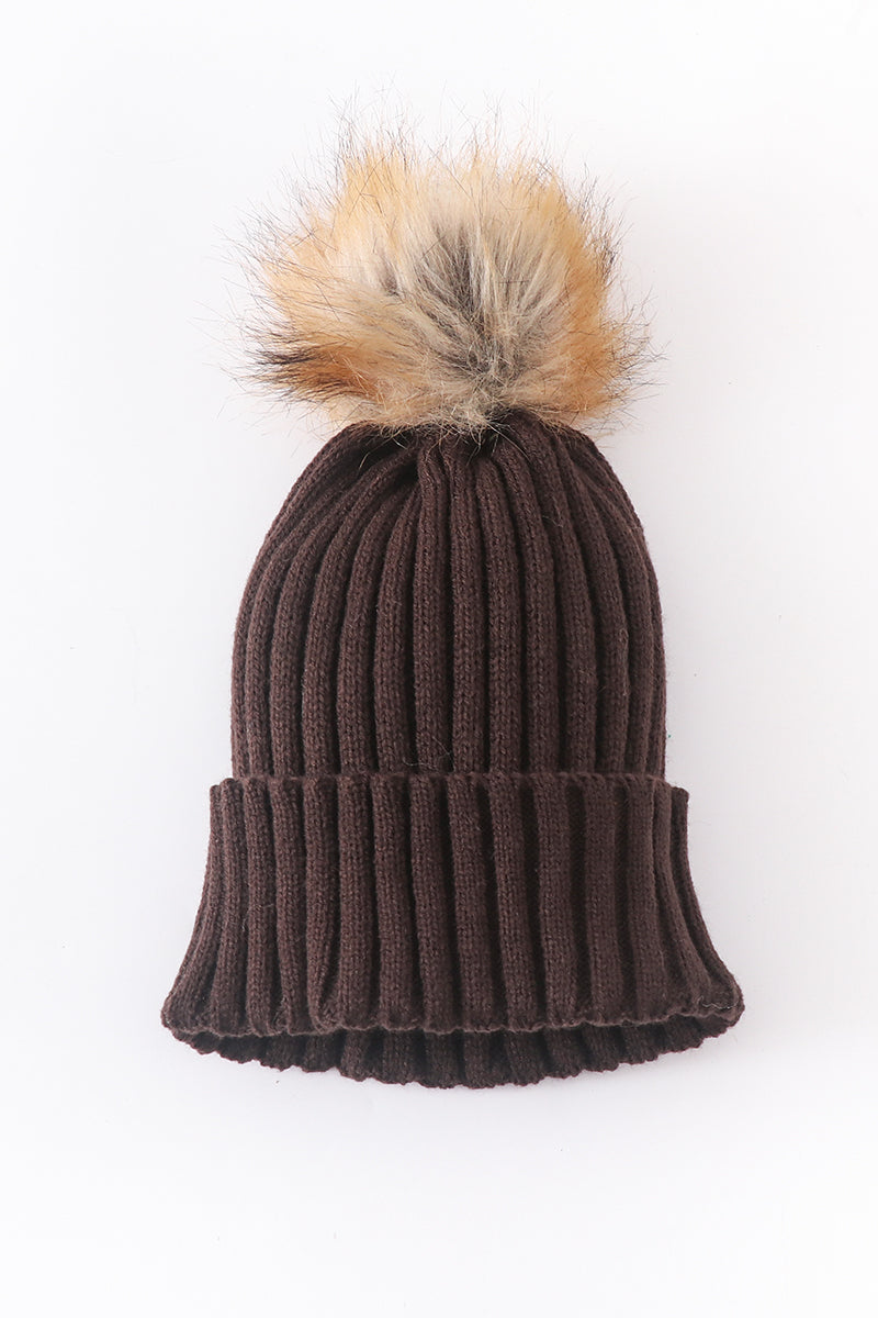 Kids Knit Pompom Beanie Hat