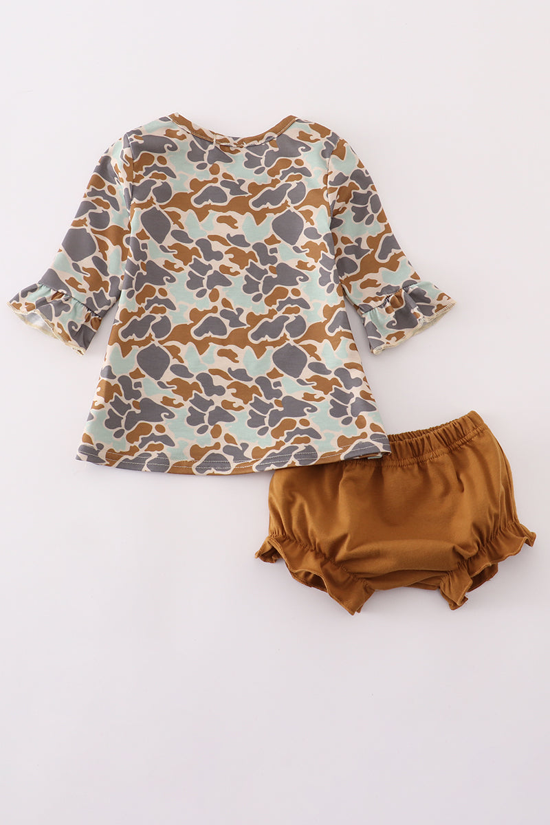 Back of Halloween camouflage applique bloomer set
