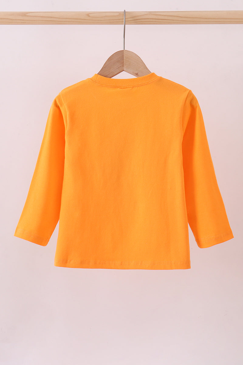 Orange puppy applique top back on hanger