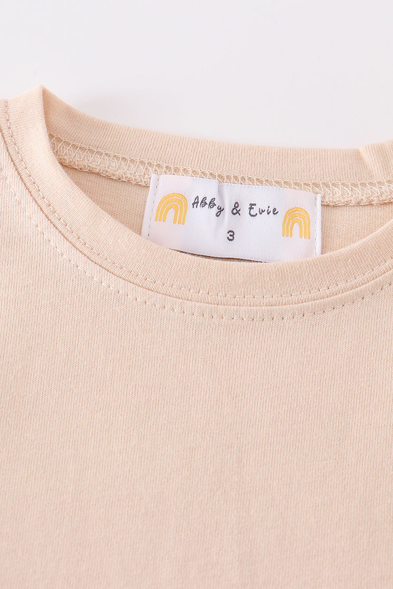 Apricot basic t-shirt neckline label detail