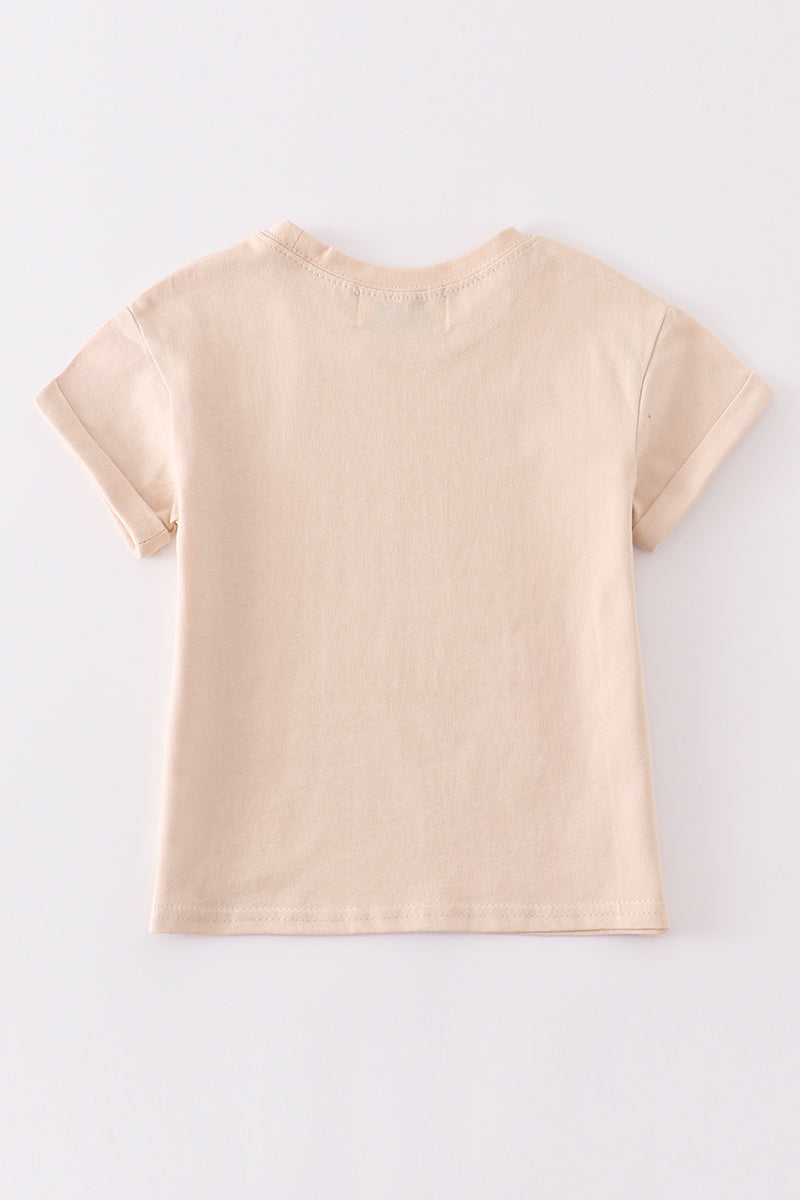 Apricot basic t-shirt back flat lay