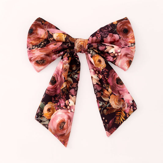 Autumn Embers floral bow hair accessory