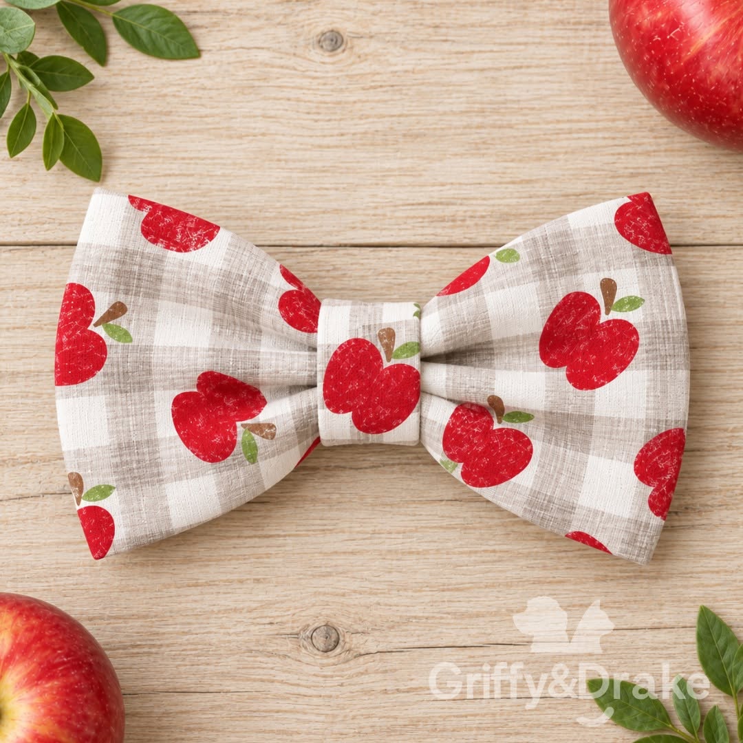 Griffy & Drake Apple of My Eye apple-print bow tie