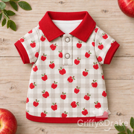 Griffy & Drake Apple of My Eye apple-print collar shirt