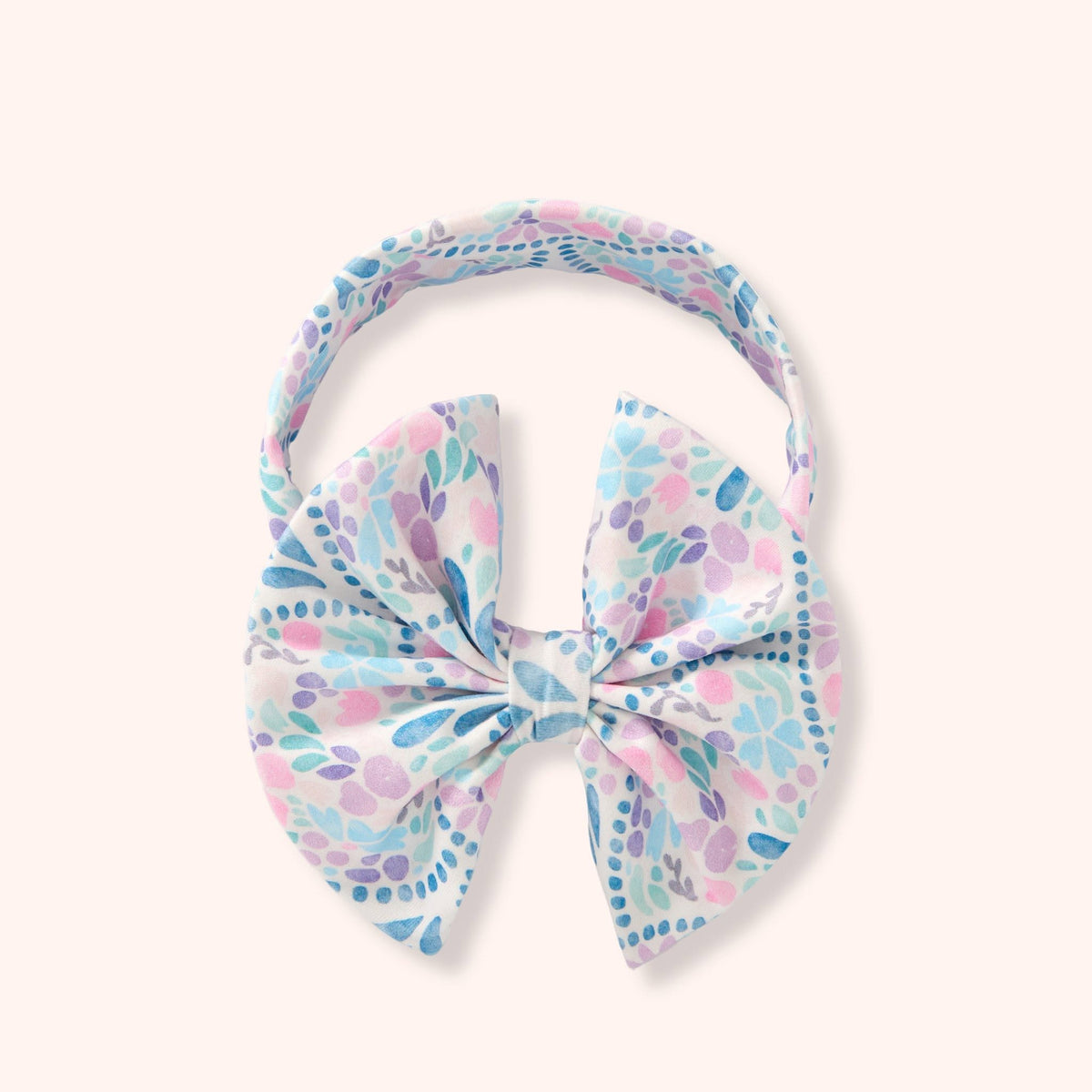 Children’s bow headband in the Graceful Garden print