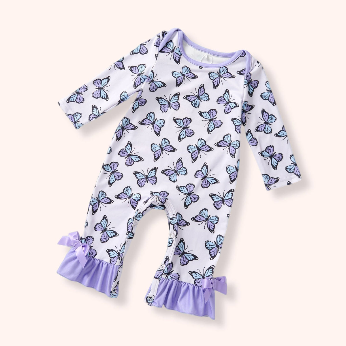 Pete + Lucy Violet Wings infant romper