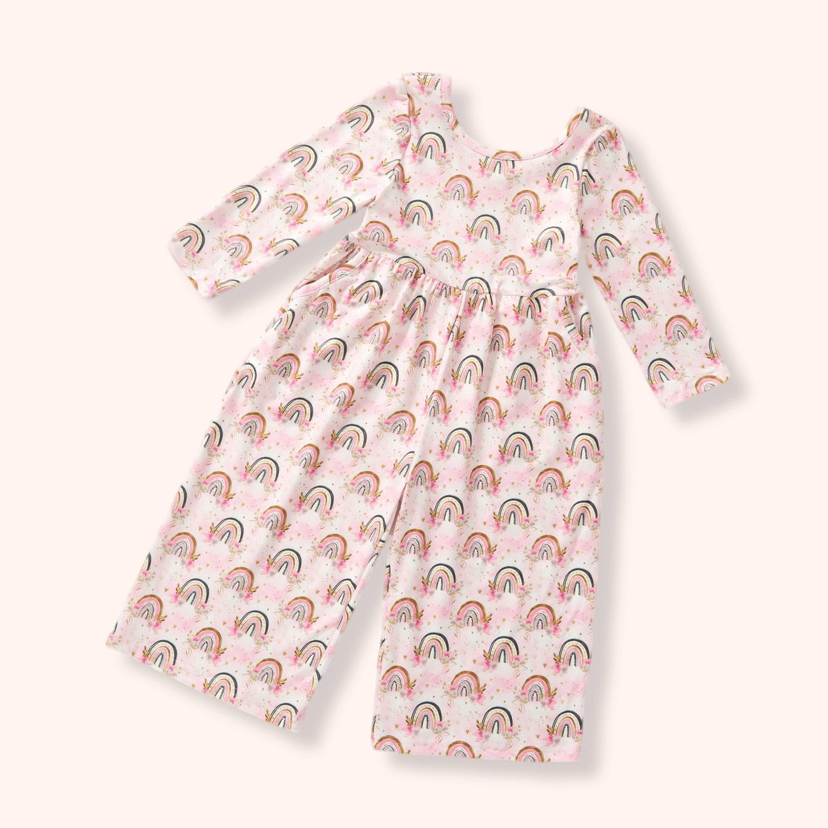 Painted Sky long-sleeve pink rainbow jumper