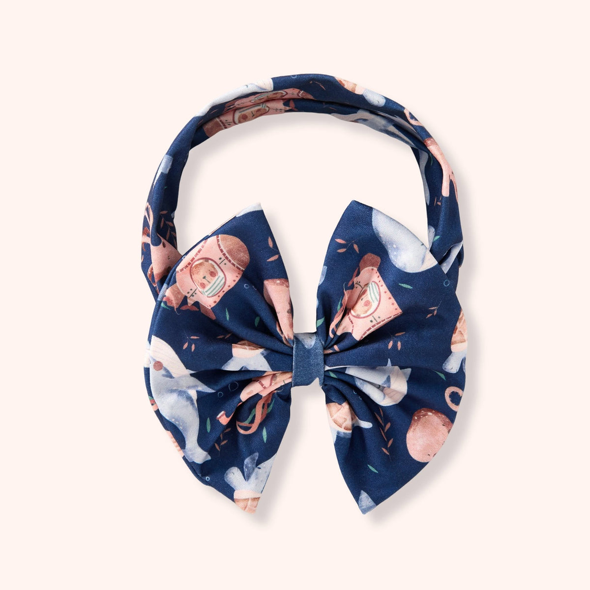 Children’s bow headband in the Ocean Explorer print