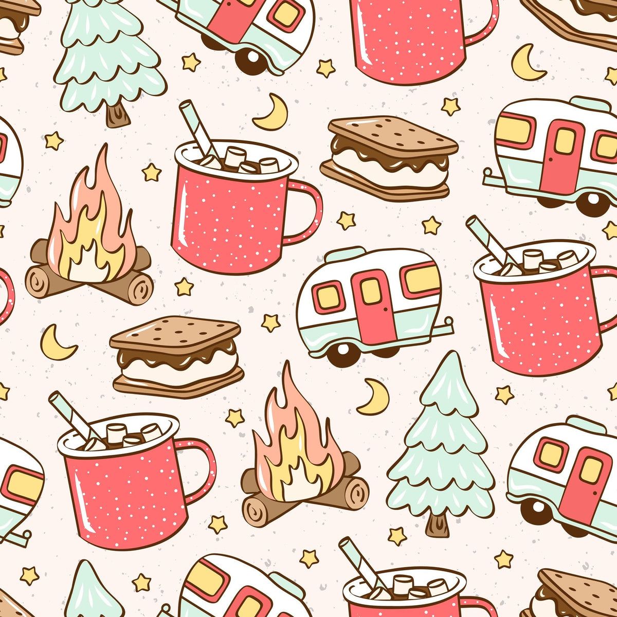 Camping Crew dress print pattern detail