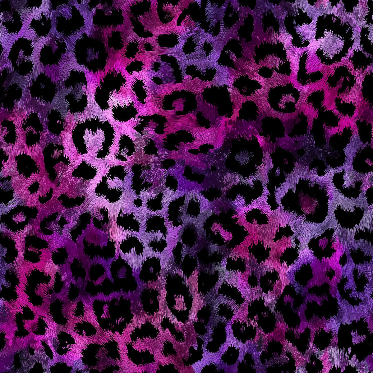 Close-up of Jungle Glam purple and pink animal print
