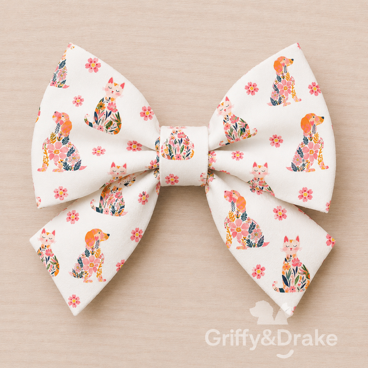 Petal Pals Sailor Bow by Griffy & Drake - floral pet print