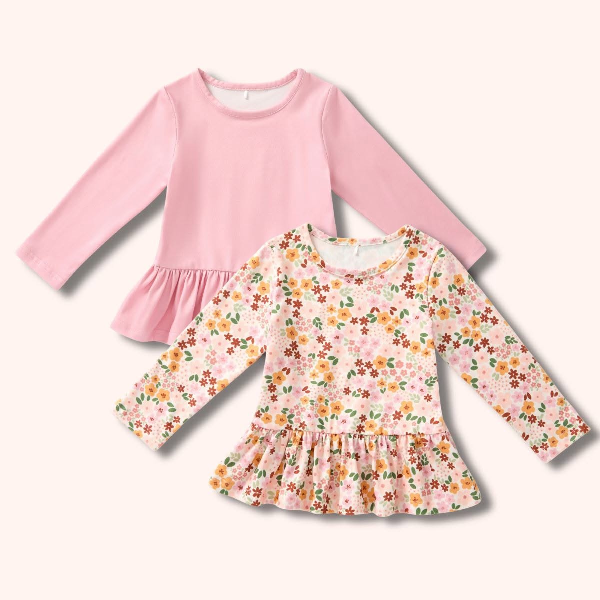 Fall Capsule 2026 Ruffle Peplum Shirt - pink and floral